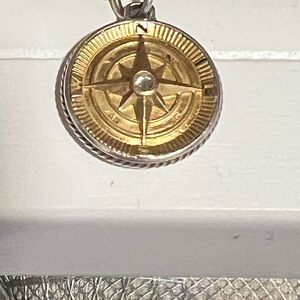 David Yurman Gold and Silver Compass Necklace